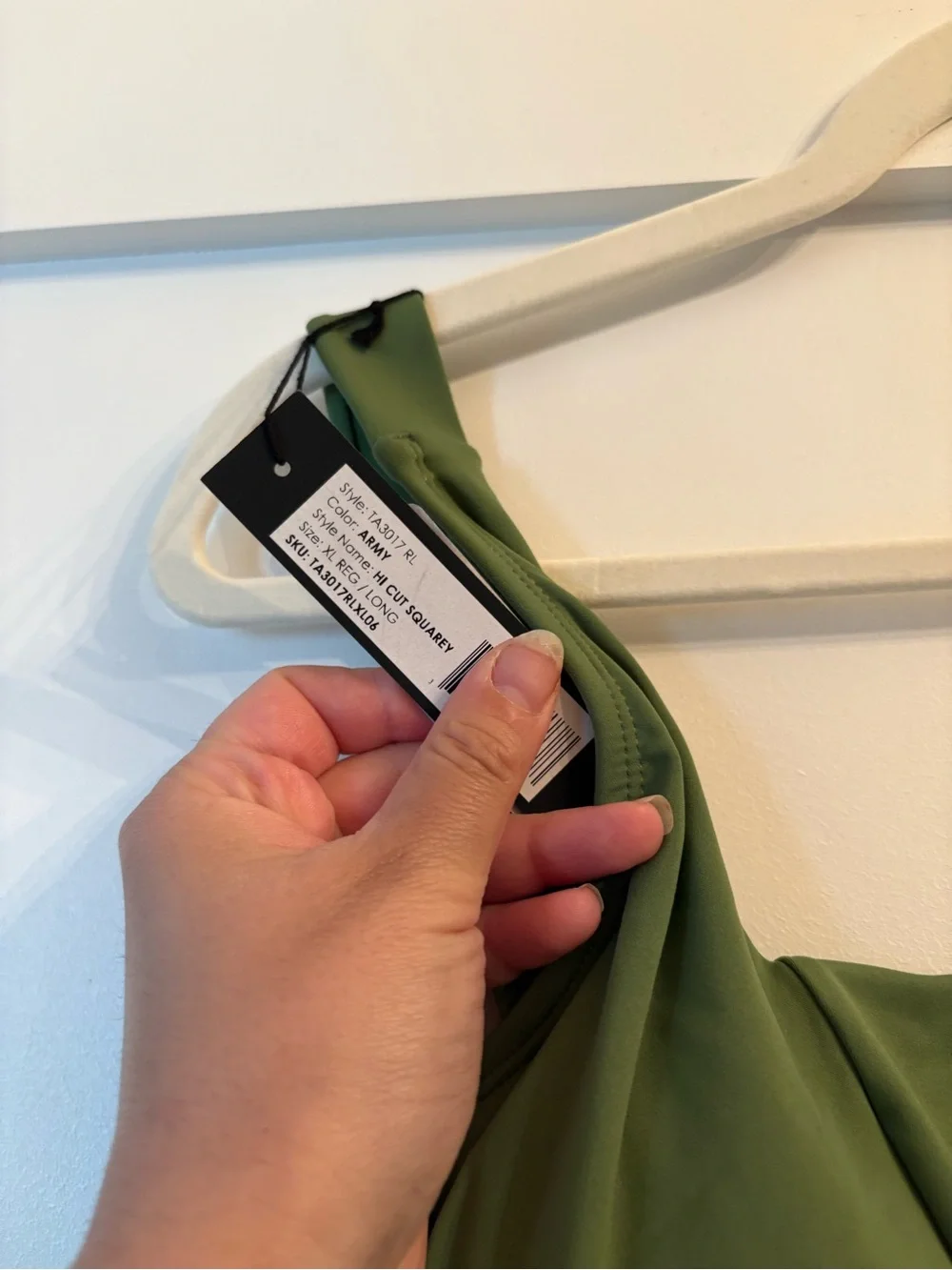 TA3 SQUAREY GREEN SIZE XL REG LONG one piece shaping swimsuit EXTRA LARGE NWT - Picture 2 of 6